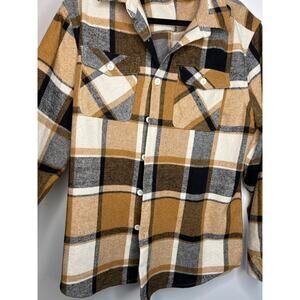 Cofandy Brown Flannel Button up Shirt Size Large NNT